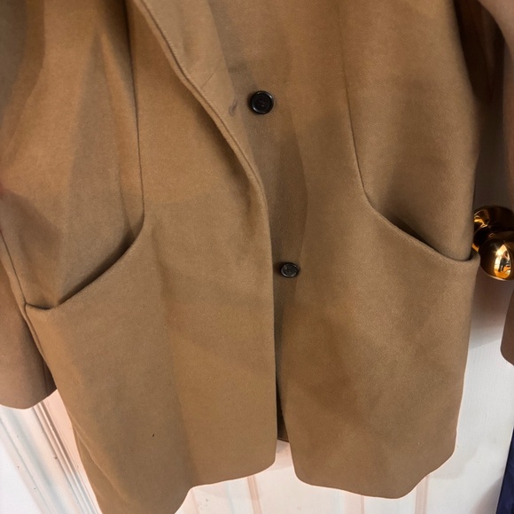 Tan Wilfred Pea coat - roundish lapel Italian wool - Picture 6 of 11